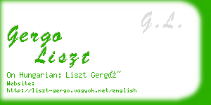 gergo liszt business card